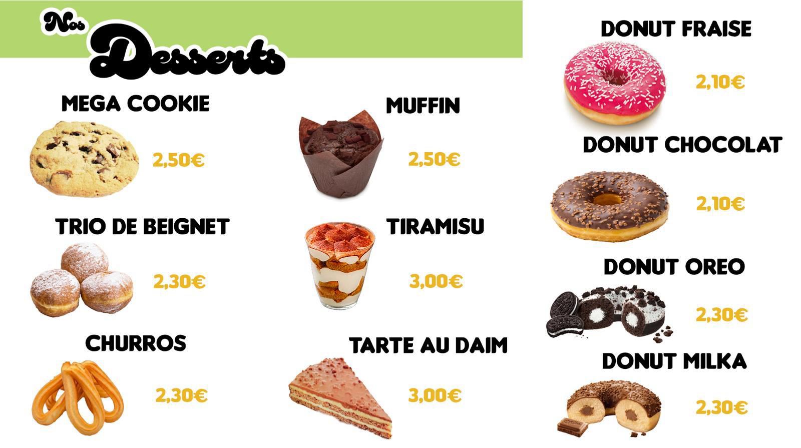 Carte Desserts